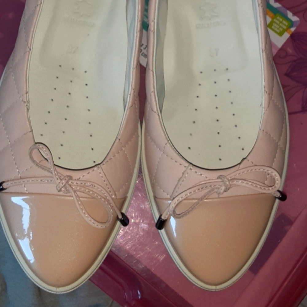 Slip on ballet style tennis shoe